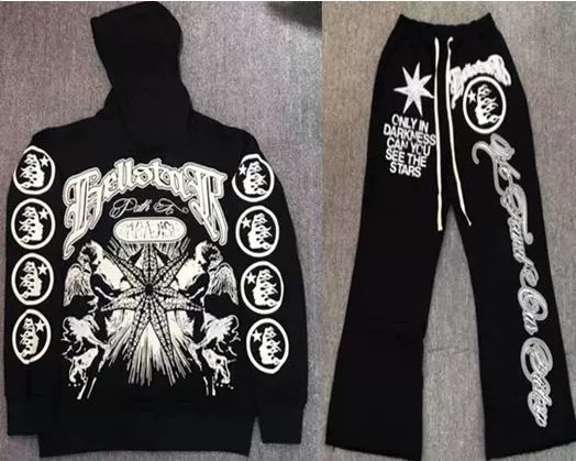 Hellstar Starfish Printing Black  Hoodle/pants