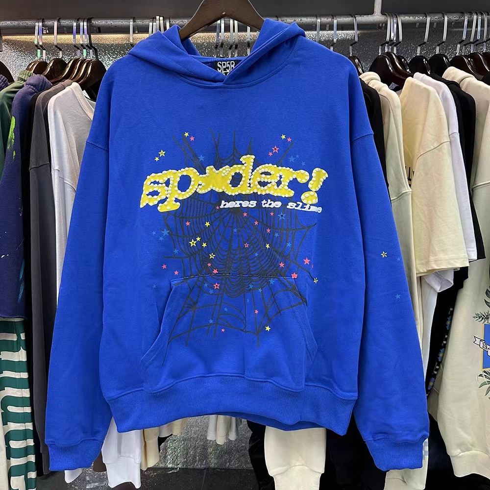 Sp5der 555555 Spider Web Hoodie/Pants Purple Blue