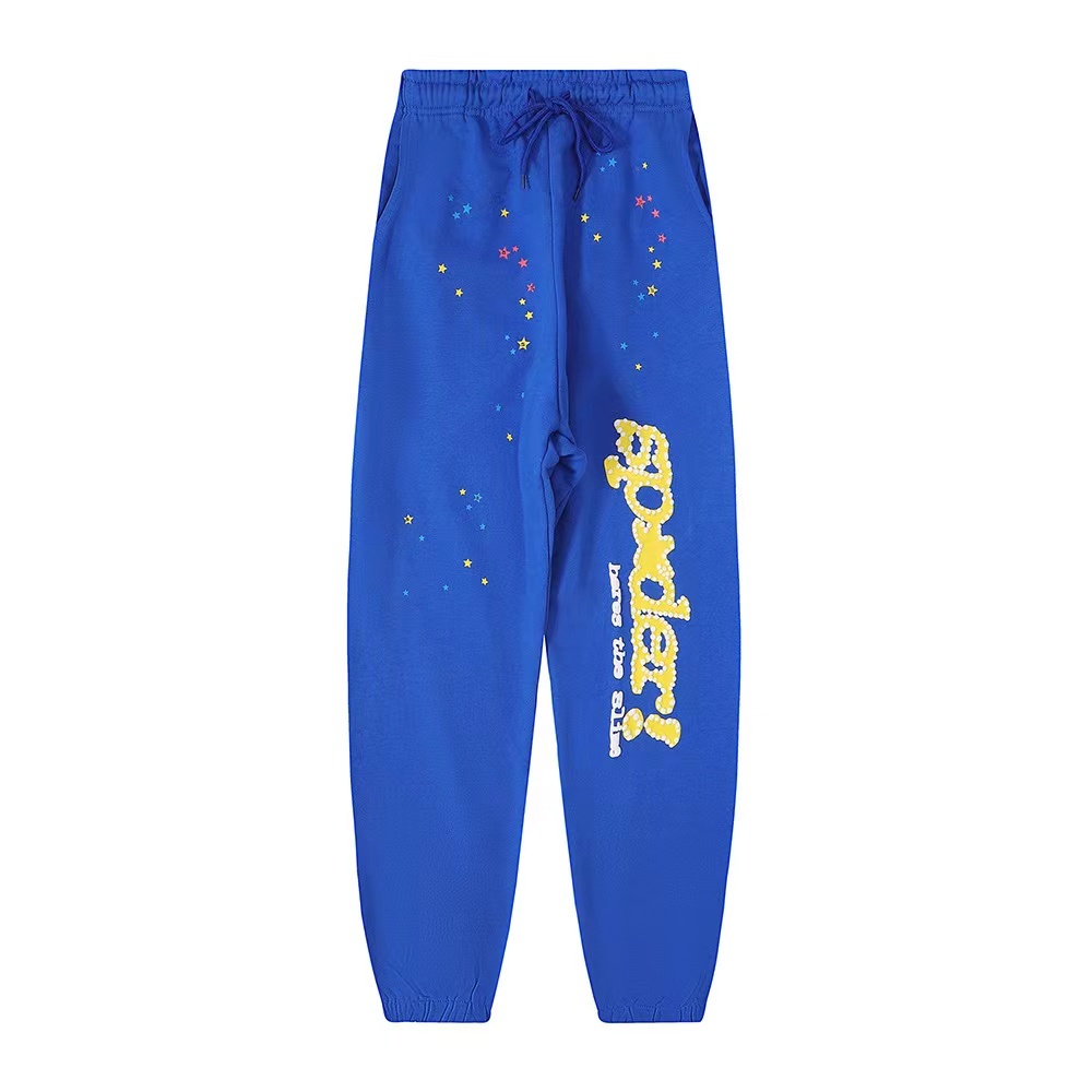 Sp5der 555555 Spider Web Hoodie/Pants Purple Blue