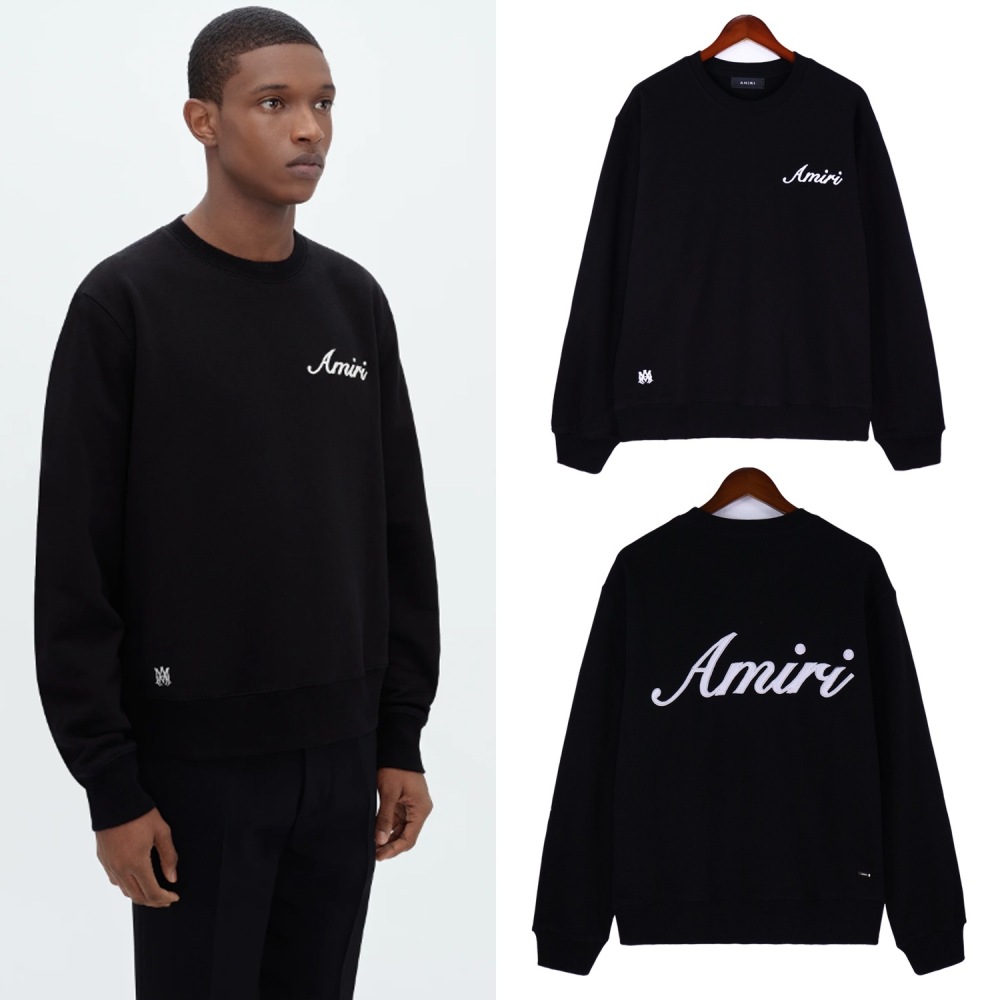 Amiri basic style crewneck white black