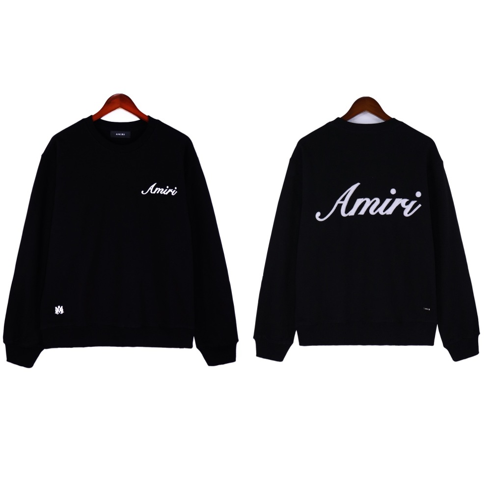 Amiri basic style crewneck white black