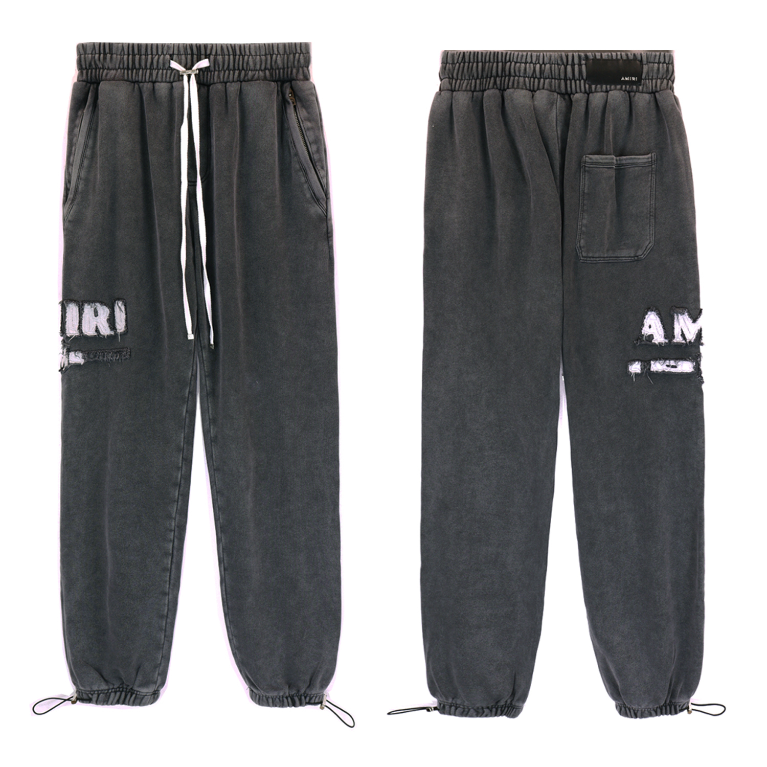 Amiri Wahsed Grey Hoodie And Sweatpants