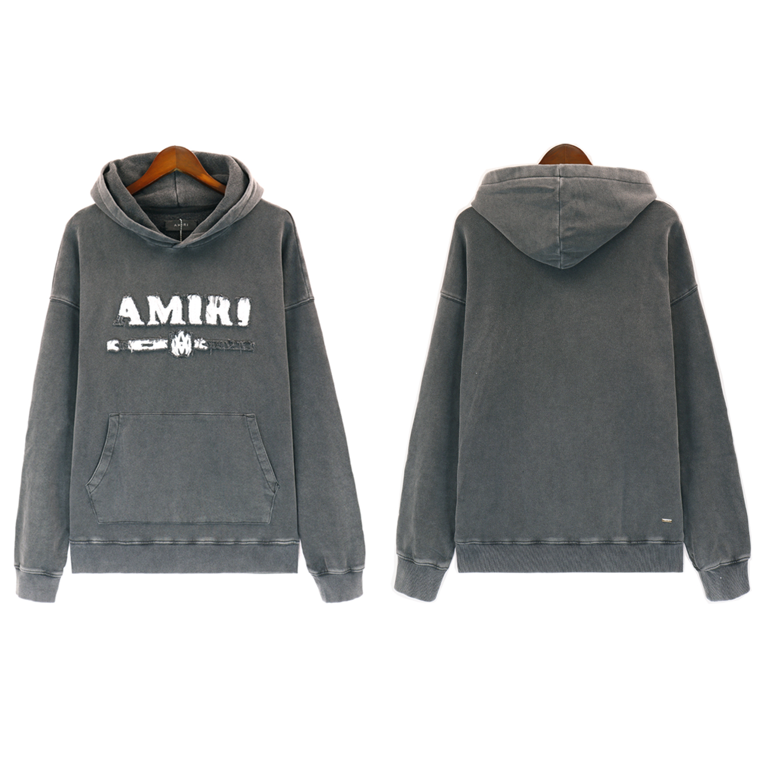 Amiri Wahsed Grey Hoodie And Sweatpants