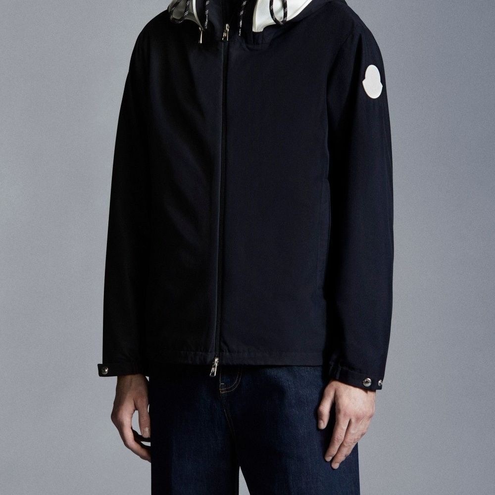Moncler letters hooded jacket white black