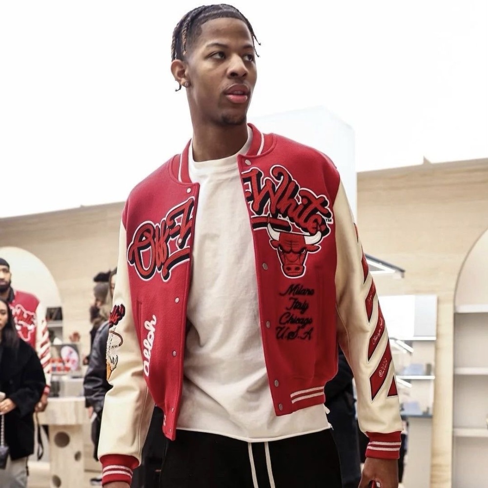 Off white Chicago Red Bull baseball jacket