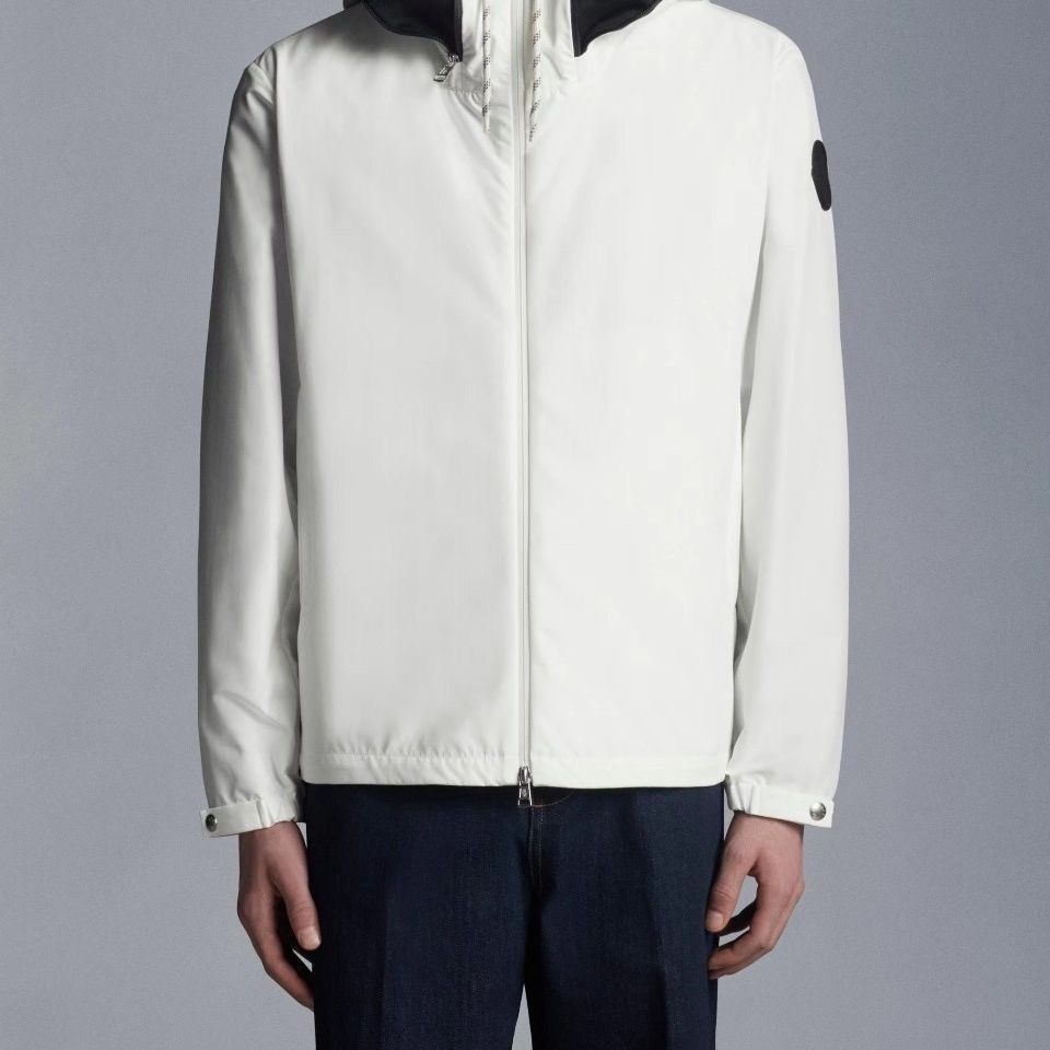 Moncler letters hooded jacket white black