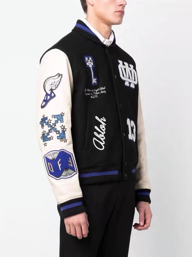 Off White a horse with wings baseball jacket