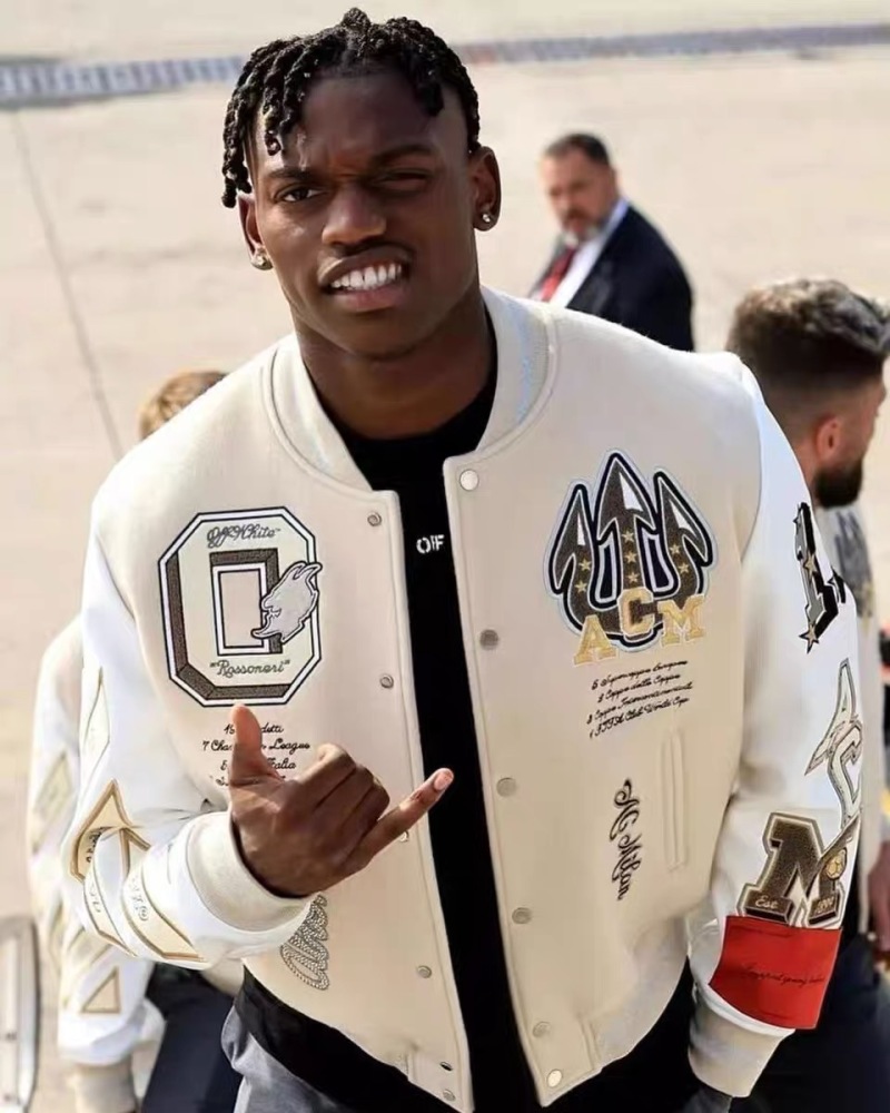 Off white Milan baseball jacket beige