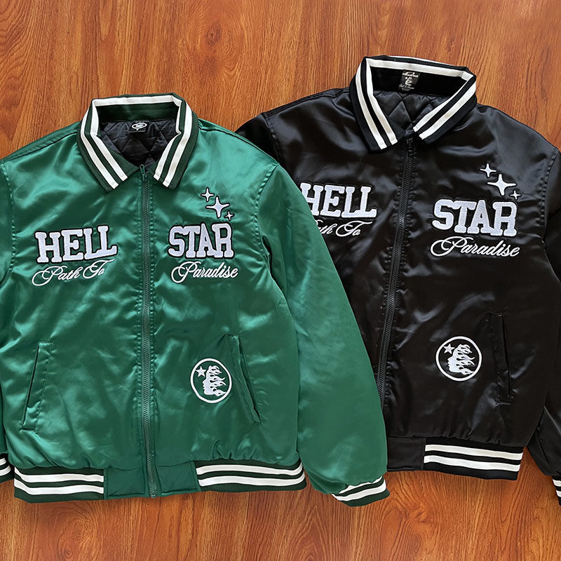 Sp5der path to paradise bomber baseball jacket black green