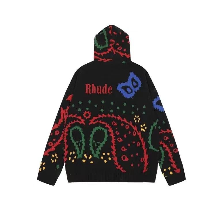 RHUDE Jacquard Knitted Cashew Blossom Sweat Hoodie