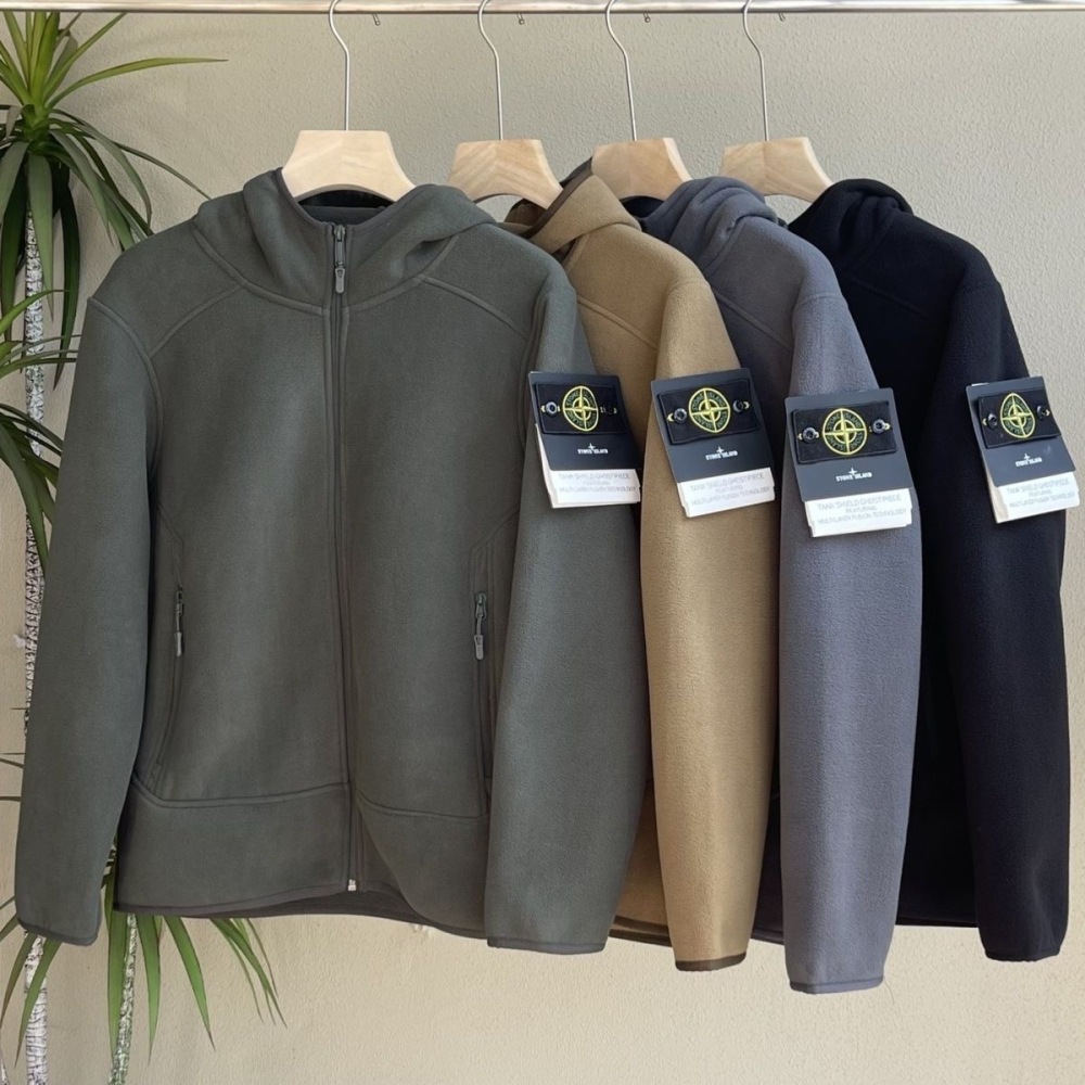 Stone island basic style fleece jacket 4 colors