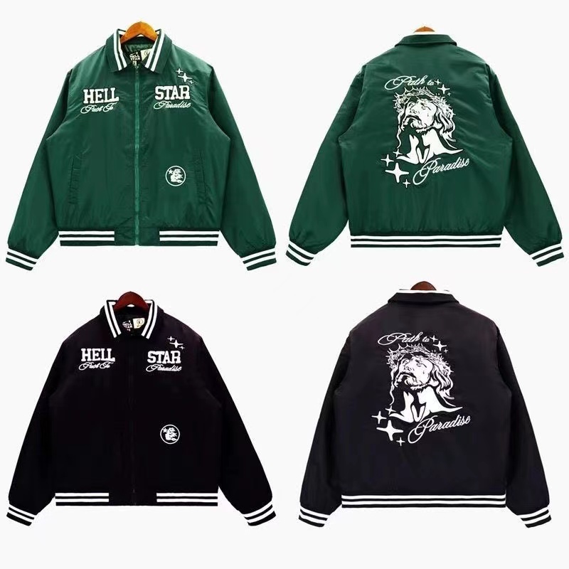 Hellstar Embroidery Human Back Jacket Green Black