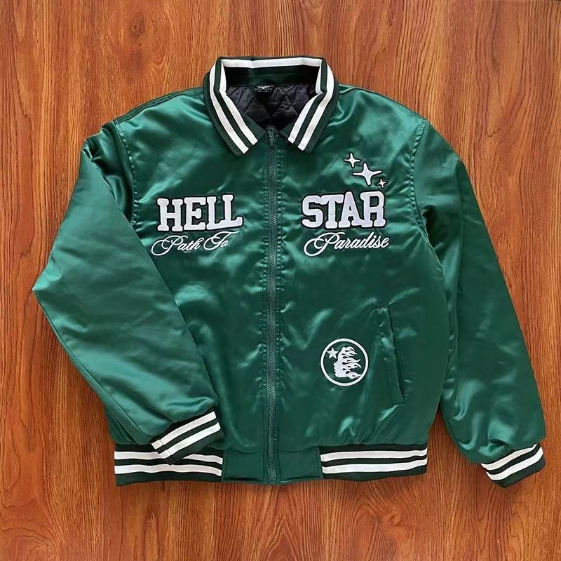 Hellstar Embroidery Human Back Jacket Green Black