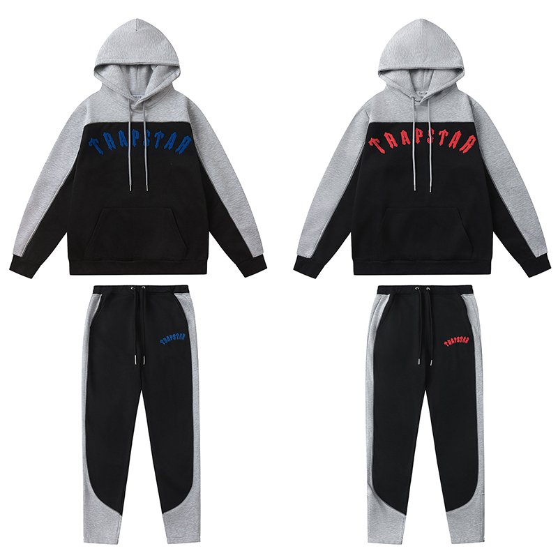 Trapstar Embroidered Letter Patchwork Color Block Fleece Suit 2 Colors