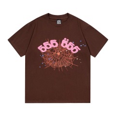Sp5der Foaming Print T-Shirt Black Gray Brown