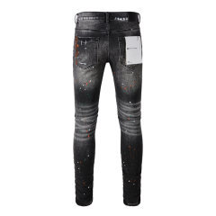 #9018 Purple Brand Black Destroy Denim Jeans