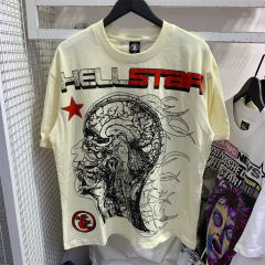 Hellstar Studios Globe T-Shirt Tee Beige