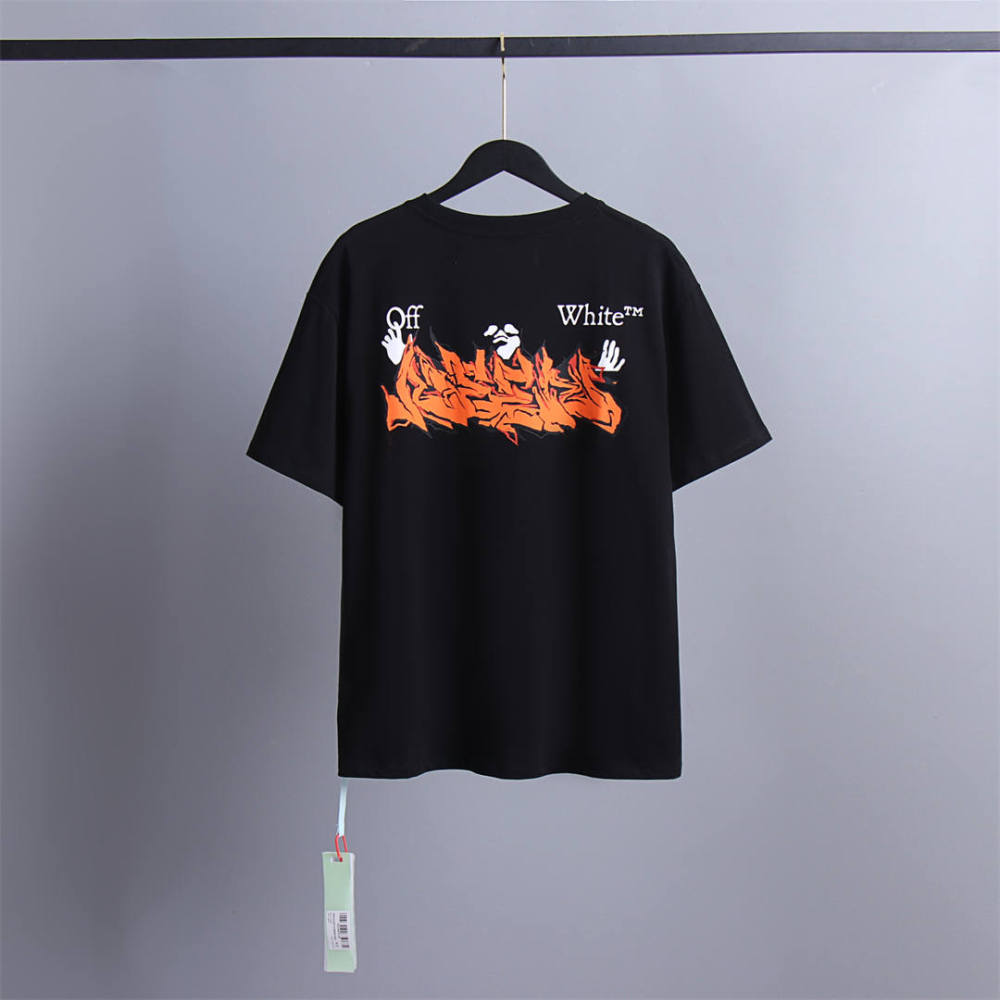 Chest Logo Back Flame Graffit Tee 2 colors