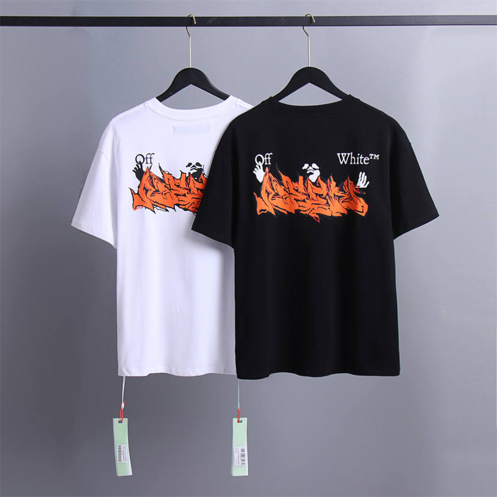 Chest Logo Back Flame Graffit Tee 2 colors