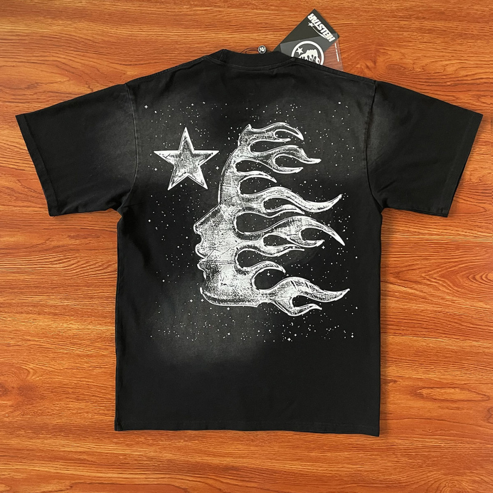 Hellstar White Dot Printing Tee Black