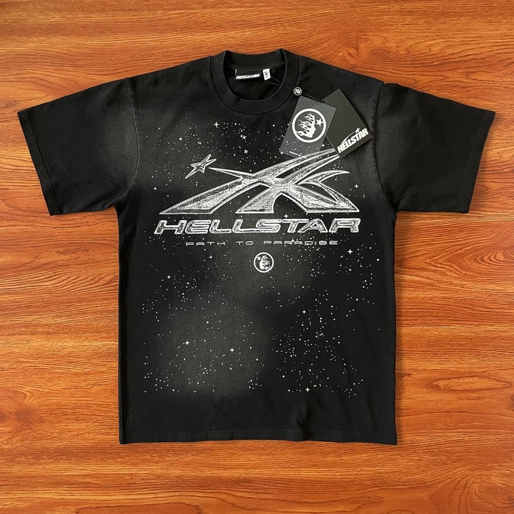 Hellstar White Dot Printing Tee Black