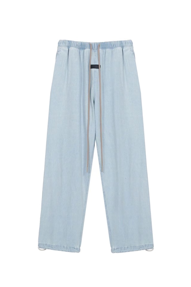 1:1 quality version Washed denim elasticized drawstring pants