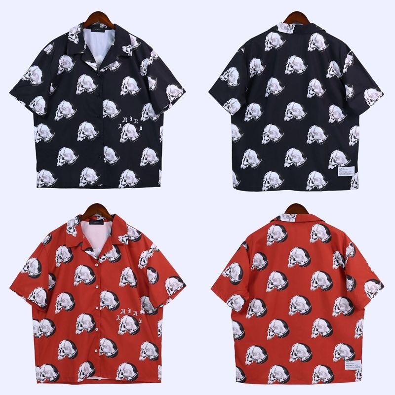 AM Full Skull Shirt Black Red