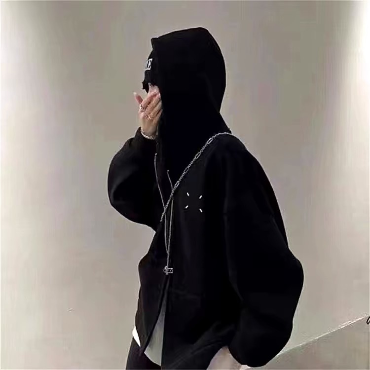 MM6 Margiela Basic Zip Hoodie Black