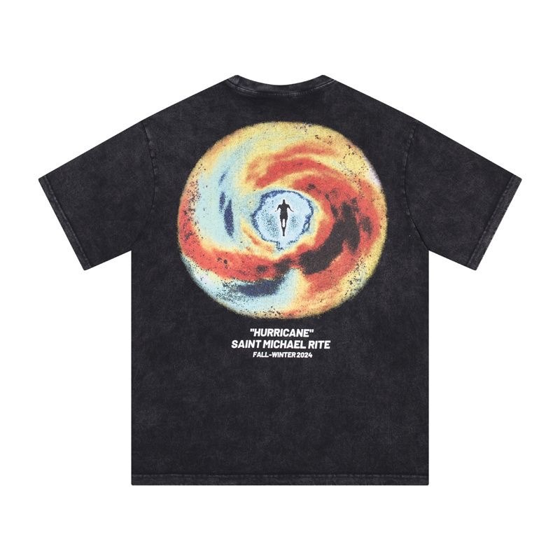 Saint Michael Vortex Figure Washed Tee Black