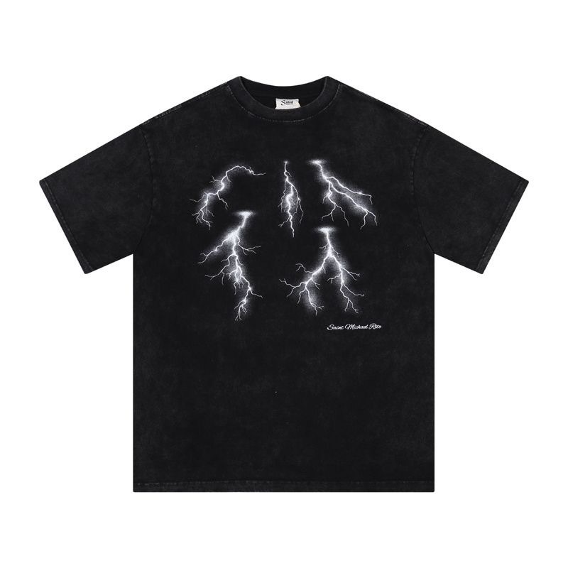 Saint Michael Flash Printing Washed Tee Black