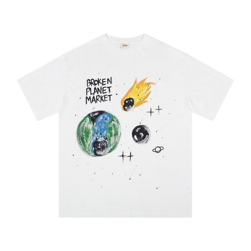 Saint Michael Graffiti Earth Print Tee Black White