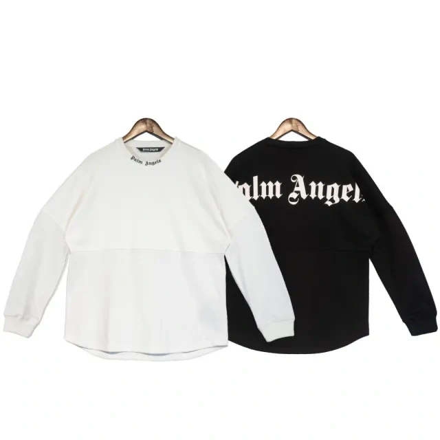 Palm Angels Back Logo Sweatshirt Crewneck Black White