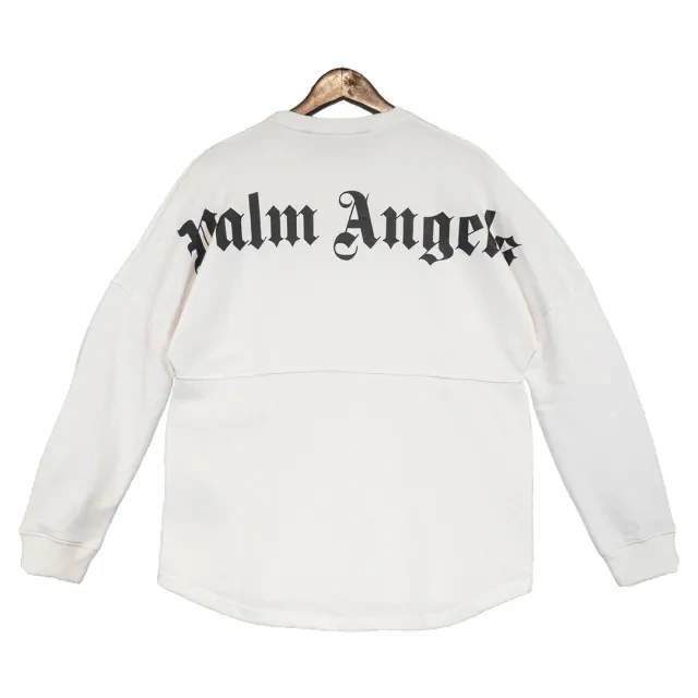 Palm Angels Back Logo Sweatshirt Crewneck Black White