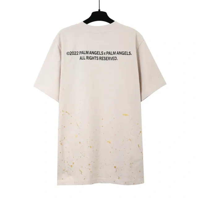 Palm Angels Small Plam Tree Logo T-Shirt Beige