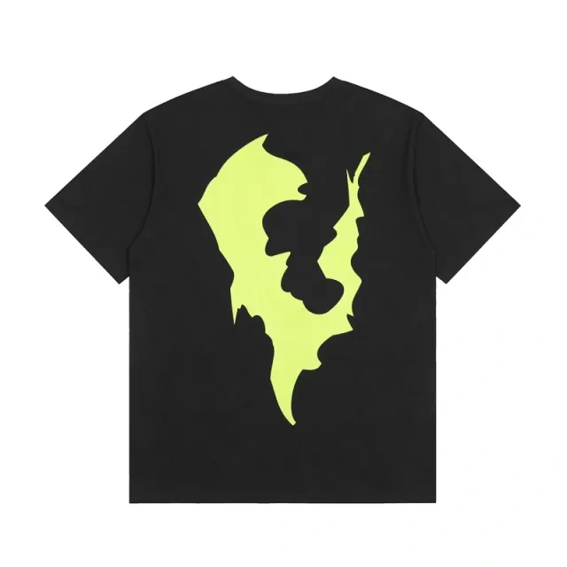 Vlone irregular green fire tee black