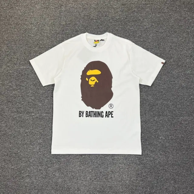 1:1 Quality Bape Brown Classic Ape Big Ape Logo T-Shirt Black White
