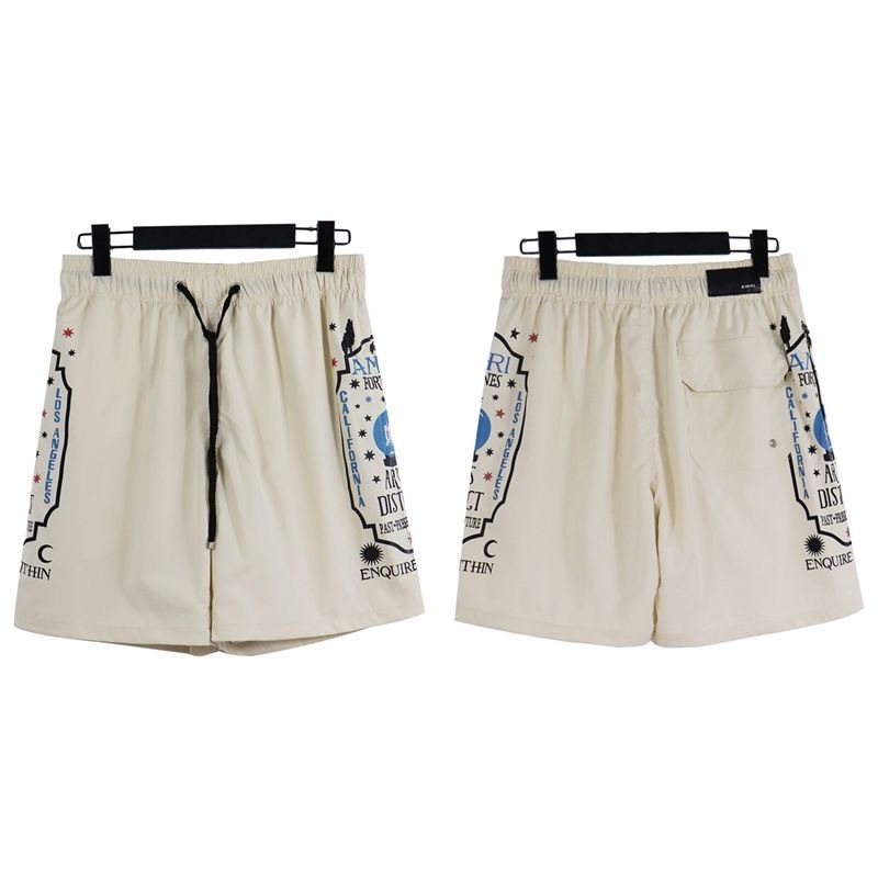 AM Side Letter Shorts Black Beige