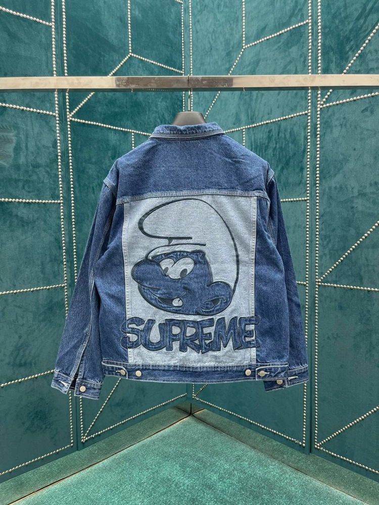 Sup Smurf Embroidered Jacket Blue Black