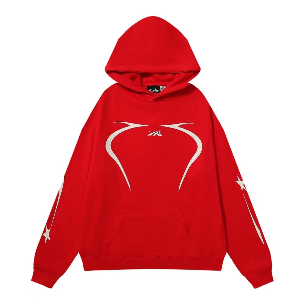 Hellstar Arm Letters Hoodie Black And Red