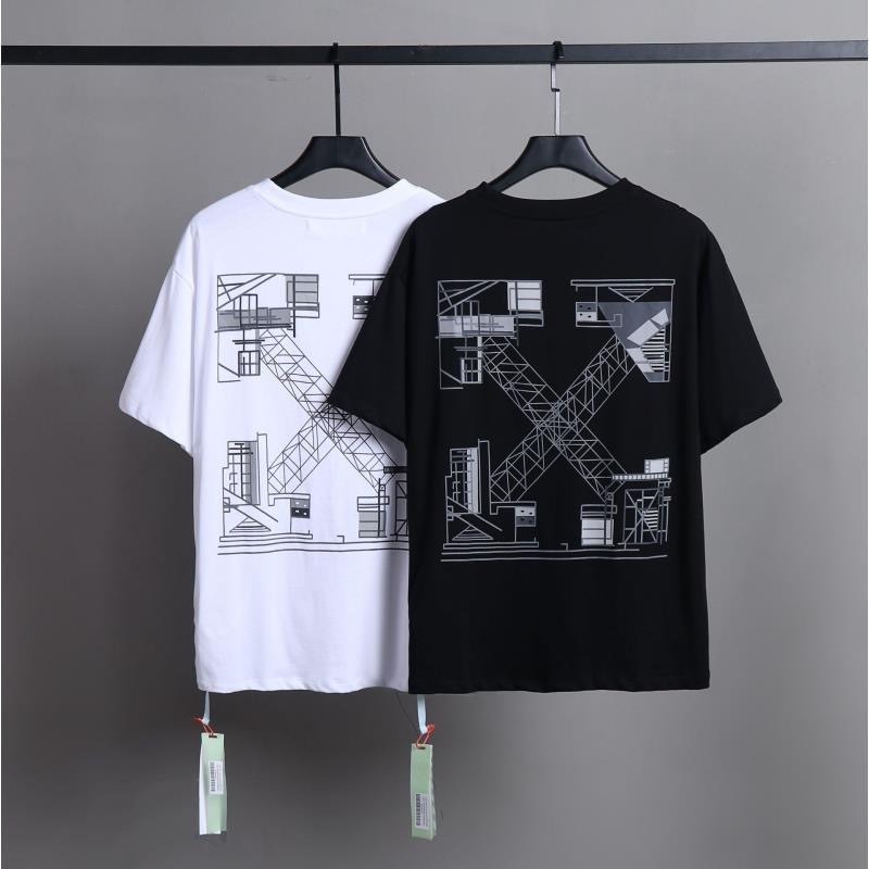 OW Back Step Arrow Tee Black White