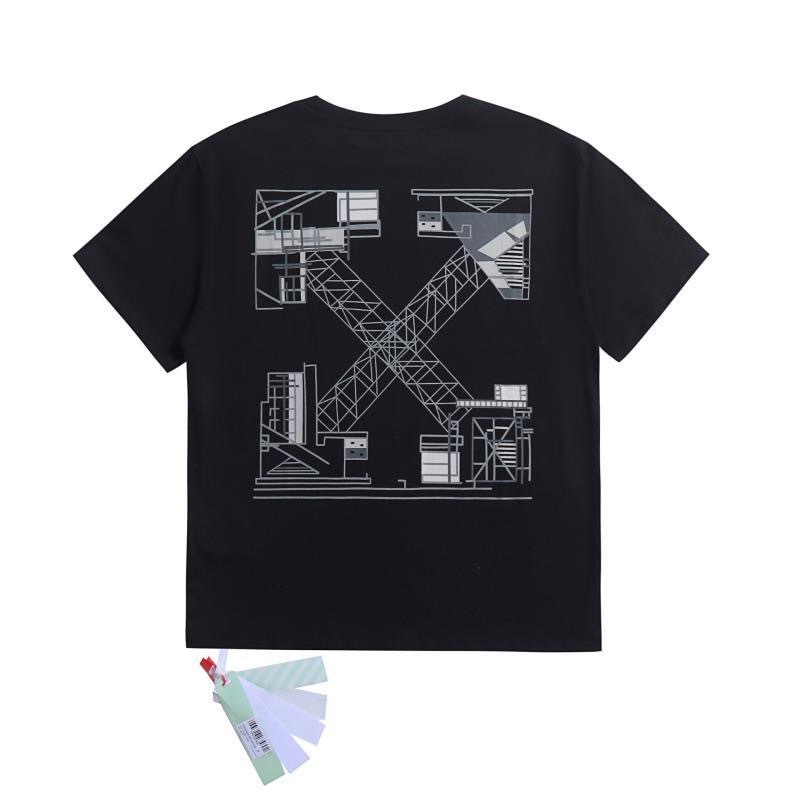 OW Back Step Arrow Tee Black White