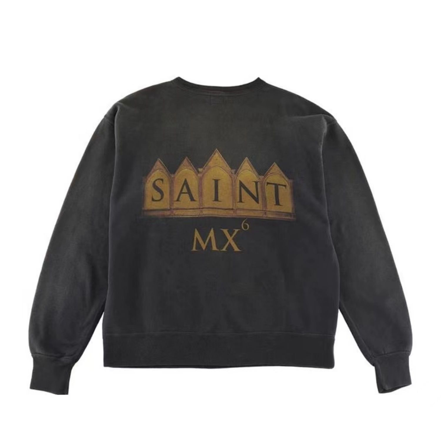 Saint Michael Mind Printing Crewneck Washed Black
