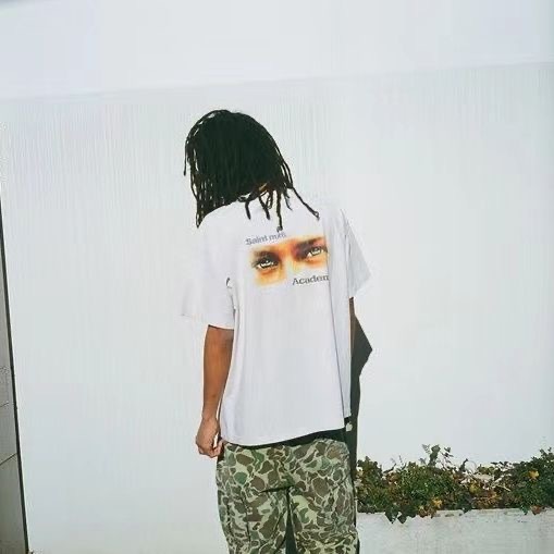 Saint Michael Eyes Tee Light Grey