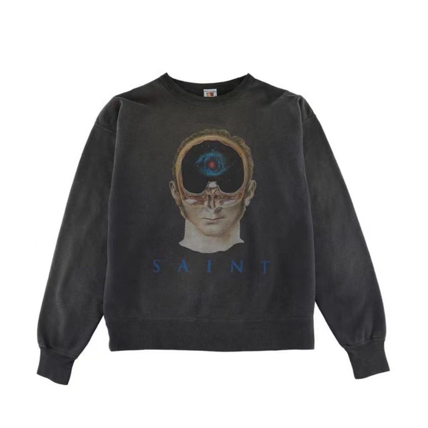 Saint Michael Mind Printing Crewneck Washed Black