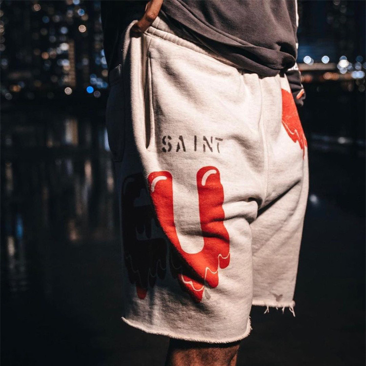 Saint Michael Dissolve Love Shorts Grey