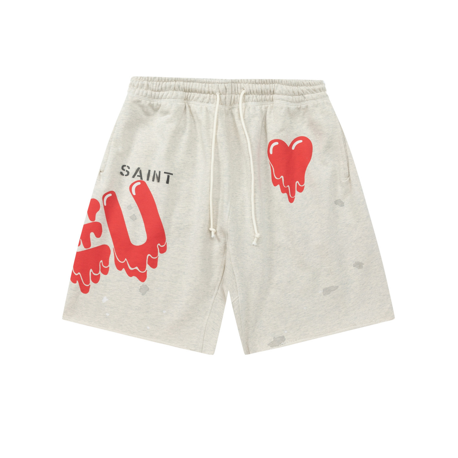 Saint Michael Dissolve Love Shorts Grey