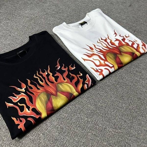 Corteiz Fire Clown Tee Black White
