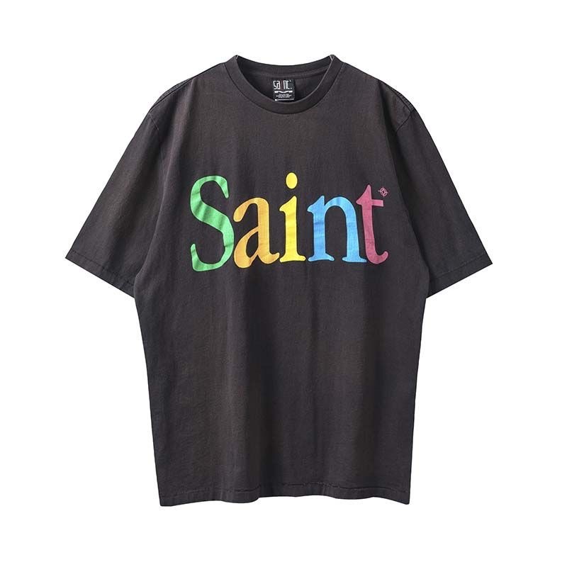 Saint Michael Colorful Letters Tee Grey
