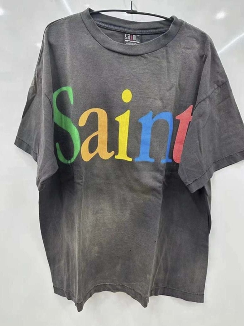 Saint Michael Colorful Letters Tee Grey