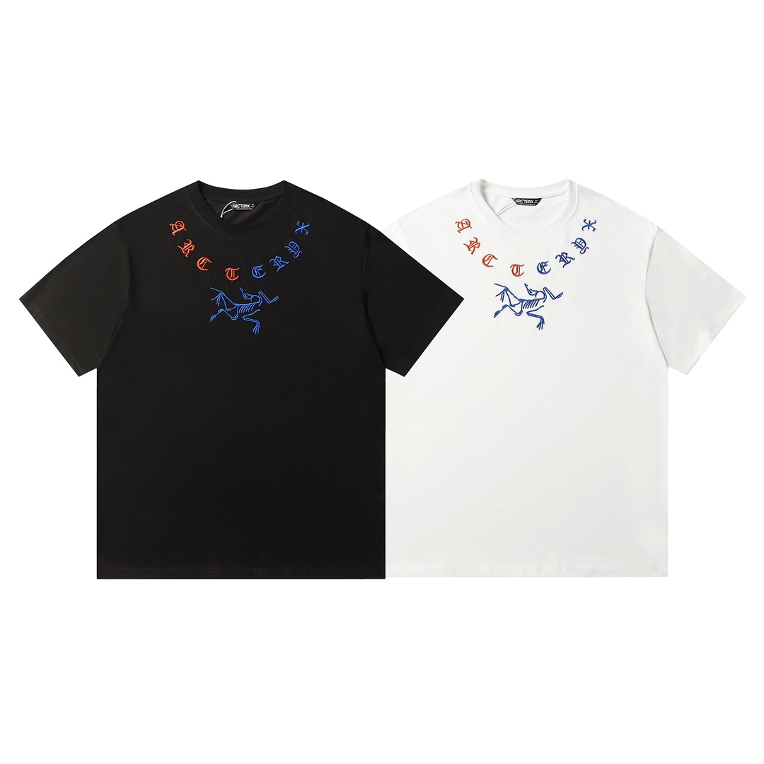 AM023043 EMBROIDERY LETTERS V NECK TEE